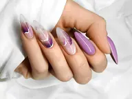 【ジェルエクステ アート4本】カラー2色+アート4本。長さだし(チップorフォーム)⚠️ジェルオフなし