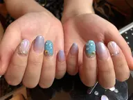 【他店ソフトジェルオフ込】グラデーション or ワンカラーにアート4本　　オフ無しの方は500円引き