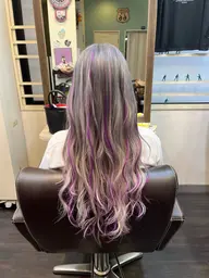 ブリーチ+ワンカラー+カット+シールエクステ80枚