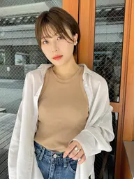 【朝の時短アイロンいらず・うねり対策】 前髪カット+前髪縮毛矯正+ブロー