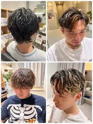 校則、バイト，会社でバレない＋王道メンズパーマ+ケアトリートメント（ナチュラルパーマ、ニュアンスパーマ他）カット込み