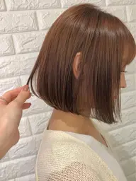 ❤️🔥切りっぱなしボブカット+地毛風ストレート🍀+透明感カラー+髪質改善1stepトリートメント🌟