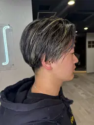 [メンズ限定クーポン]カット+ハイライトカラーor全頭ブリーチ+クレンジングシャンプー [立川/メンズカット]