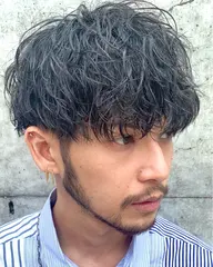 カット＋波巻きパーマ