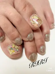 フット　親指アート　他店オフ込み　フットバスなし　時間内にできる範囲