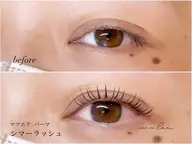 🩵シマーラッシュ🩵エクステ80本＋まつ毛パーマ（1色カラー変更可能）