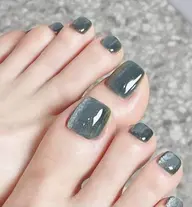 【オフなし🩵】フットジェルネイル“マグネットorフラッシュワンカラーフットバス付き甘皮丁寧ケア込み（土日祝＋1000円