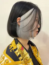 ブリーチ1回インナーカラー+全体カラー+カット+超音波TR