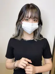 🦄💜【前髪カット無料】💜🦄【インナーカラー】イヤリングカラー⭐️ブリーチ⭐️ダブルカラー/ケアブリーチ