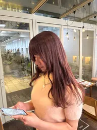 cut 【 ワンレングス毛先カット】 / one color 🍑