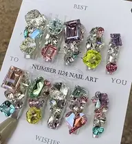 【スカルプ】高級コース💖3Dパーツつけ放題🤩お嬢様ネイル💖長さだし10本🦋個性ネイル💅高級ネイルパーツつけ放題