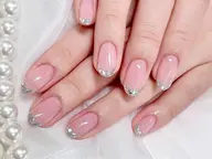 自爪💅クリアベースガラスフレンチ/ミラーフレンチ✨🤍¥7700