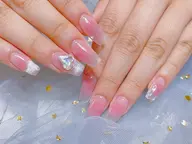 🌼🌼 【チップ長さ出し10本】 ☆大人気チークマグネットフレンチネイル