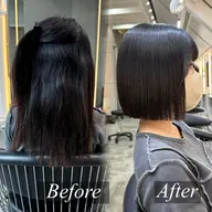【髪質改善💎】似合わせカット➕前髪お顔周り縮毛矯正➕スチームトリートメント➕超音波アイロン✨🔴顔周り/前髪