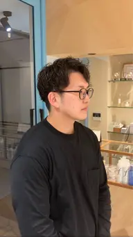 《 men's限定 🪩》カット +パーマ 🌀　⚠︎ブリーチ,縮毛矯正の履歴が残っている場合別メニューのご案内💁🏼