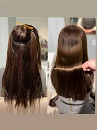 【うるうる美髪✨】酸性縮毛矯正+髪質改善カラー+カット+クイックトリートメント付き♡