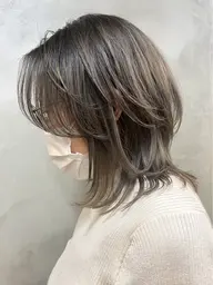 【調布/低価格】白髪ぼかしハイライト+カラー✨自然にぼかす