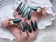 🩷チップ長さだし10本+ワンカラー・マグネット・ラメグラ　オフ無し