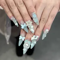 推しネイルにもおすすめ◎チップ長さだしアート10本＋無料パーツ乗せ放題☆.*˚