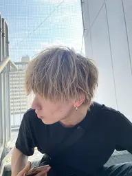 メンズカット＋ブリーチ＋オンカラー