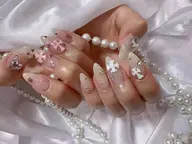 【HANDオフ無し】チップ長さだし10本+90分パーツつけ放題【ワンカラーorラメグラデーション】