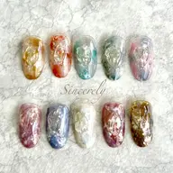 天然石風ニュアンスネイル