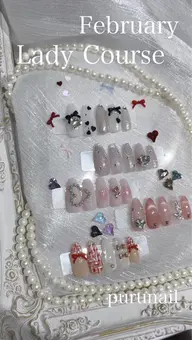 🎀レディー🎀定額コース【パーツ・ベースカラー色変え無料✨】【ジェルオフ無料✨】【ジェルオフあり】