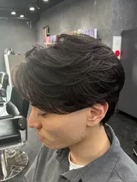 【🥂大人センターパートを目指す方必見🖤】メンズカット＋ニュアンスパーマ