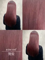 【❤️艶々ワインレッド🩷無敵ピンクにしたい方はこちら】ブリーチありダブルカラー+集中補修トリートメント