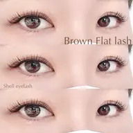 【ご新規様】大人気‪♡オフ無料✩ブラウンフラットラッシュ120本𖤐(オフ無料※LEDオフは別途1000円)