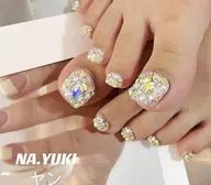 👣フット・120分つけ放題画像持ち込み9900円大きいパーツ/ストーンのせ放題ok）【初回ジェルオフ無料ケア込み】