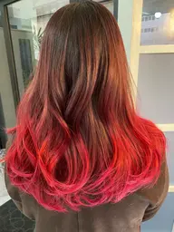 バレイヤージュカラー+トリートメント