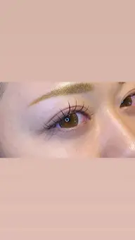 府中市初✨【エクパーマ】LEDマツエク(100本)装着後→まつげパーマ