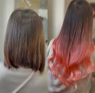 【期間限定　ピンクバレイヤージュ】機械式羽エクステつけ放題　ピンク限定価格！100%レミ人毛♪毛質持ち6ヶ月～リペア半額