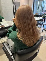 🉐【ダブルカラー】𓊆ブリーチで作る上品に柔らかく透けるベージュ🥛🤎𓊇ケアブリーチ➕全体ｶﾗｰ➕ﾄﾘｰﾄﾒﾝﾄ