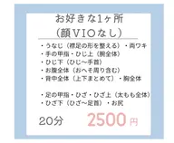 美肌脱毛【1カ所】（顔V I O以外）