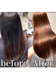 《縮毛矯正よりダメージ軽減‼️》全体カット➕髪質改善コスメストレート🫧➕透明感カラー➕ AYUNCHE 1stepTR