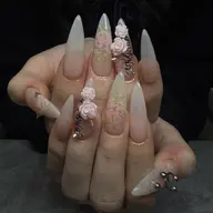 【オフあり】🩵 1cm以上の長さ出し/チップスカルプ持ち込みデザイン🧸🎀アート６本まで