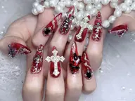 🎀スカルプ🎀長さだし➕持ち込みデザイン18980(ゴテゴテデザイン、量産地雷推し)【初回ジェルオフ無料ケア込み】