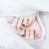 FOOT【オフあり】ワンカラー🩵➕埋め尽くし/パーツ2本