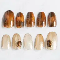 【オフ込み】おまかせ ニュアンスネイル(べっこう、大理石、マーブル)パラジェル有料変更可【オフ無料】