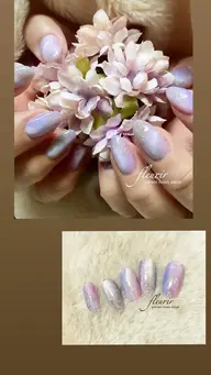 油絵 水彩画風 ニュアンスデザイン【モネ:オフ別途追加】パープル系、クリーム色の アート🖌ミラーアート追加1本100円