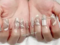 Jrネイリスト(オフなし）【ミディアム】長さだしシンプル定額現品ネイルチップ長さ出し―¥3480