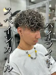 🍏超破格‼️【1日1名様限定‼️】メンズカット＋特殊パーマどれでも⭕️＋メッシュキャップハイライト🍏