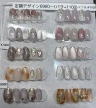 【初回ジェルオフ無料】アート付き🎀トレンド定額デザイン✨定額ネイル7700​〜​9900💅300色から色の変更🉑