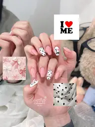 🎀 [自爪] 100分以内: アート+ パーツ2個付け