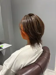 カット+インナーカラーと全体カラー