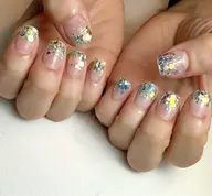 ハンド✋ オフ無♢シンプル🔸 ショートネイル✨仕上がりの自爪が4ミリまで/2色可♡（ワンカラー・ラメグラデ・全面ラメ）