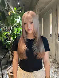 透明感カラー🫧ダブルカラー（ブリーチ＋カラー）(シャンプー・ブロー込)