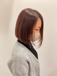 カット＋髪質改善ストレート、ナチュラルな縮毛矯正＋トリートメント